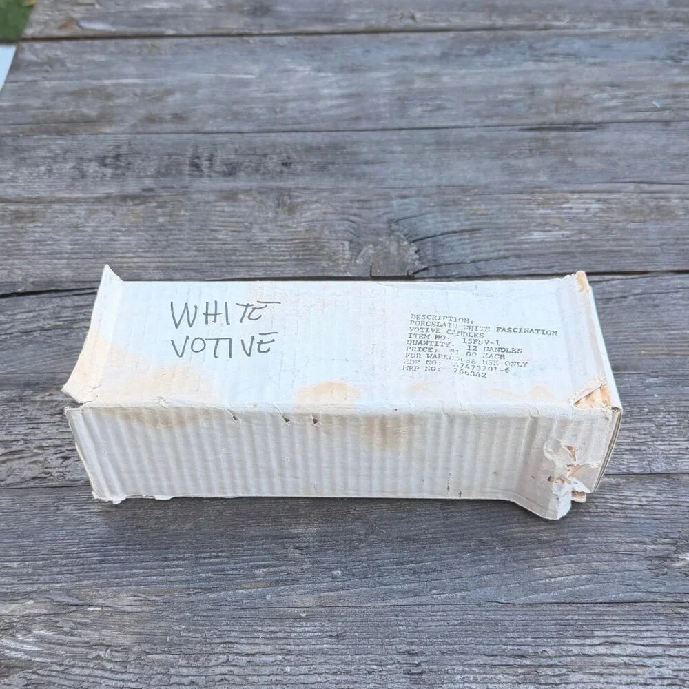 12 Vintage White Forget Me Not American Greetings Fascination Votive Candles